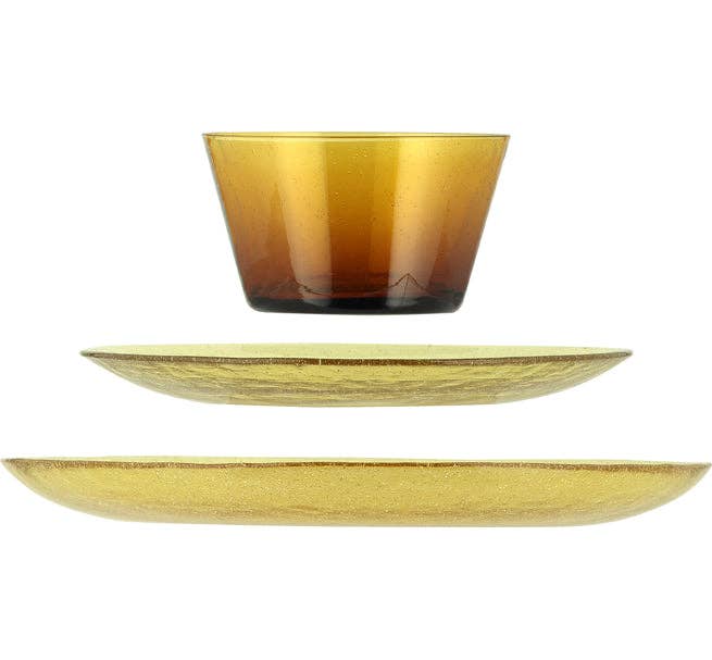 Handmade Small Amber Glass Bowl - All Good Things