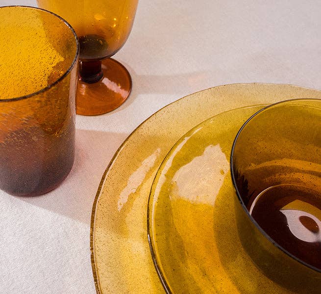 Handmade Small Amber Glass Bowl - All Good Things