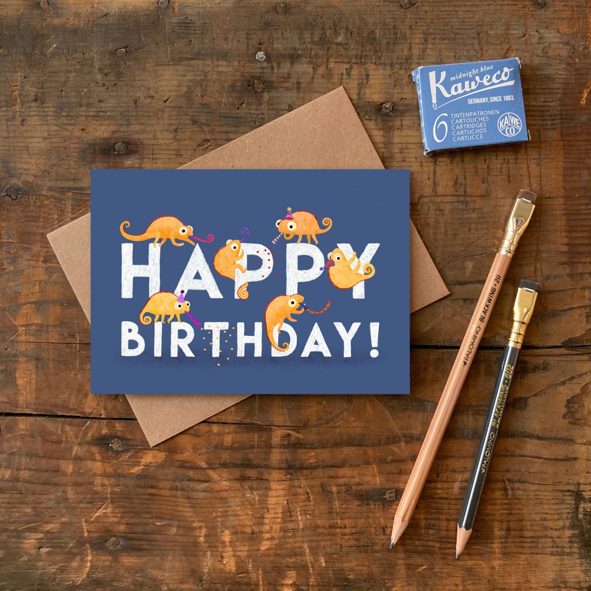 Happy Birthday Chameleon Greeting Card |Animal Birthday Card - All Good Things