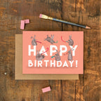 Happy Birthday Rabbits Greeting Card | Rabbit Birthday Card - All Good Things