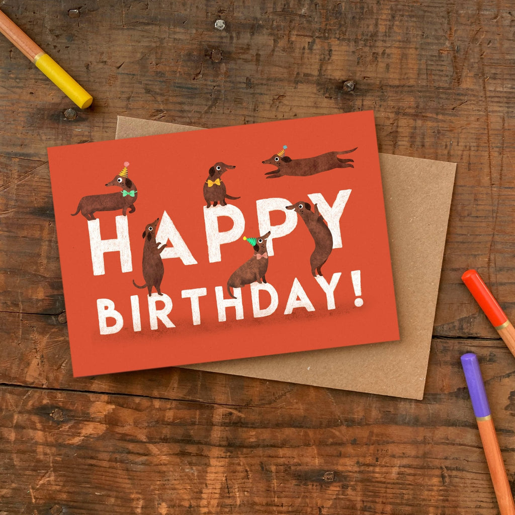 Happy Birthday Sausage Dog Birthday Card - All Good Things