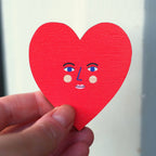 Heart Printed Wooden Fridge Magnet - All Good Things