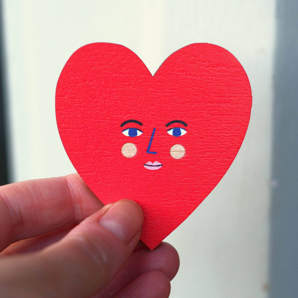 Heart Printed Wooden Fridge Magnet - All Good Things