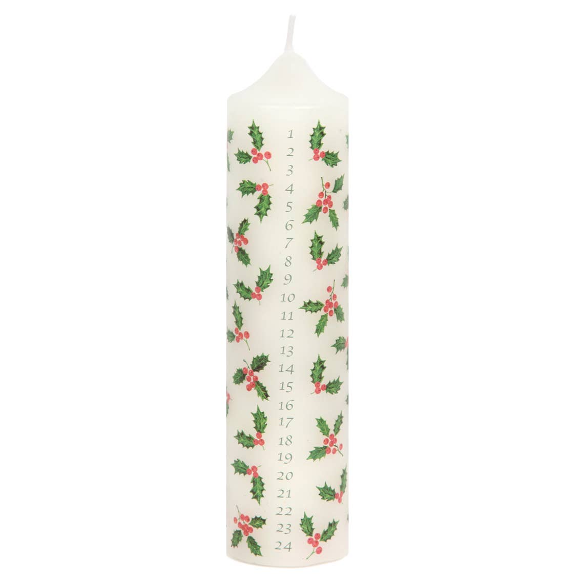 Holly Christmas Pillar Advent Candles | Christmas Countdown | - All Good Things