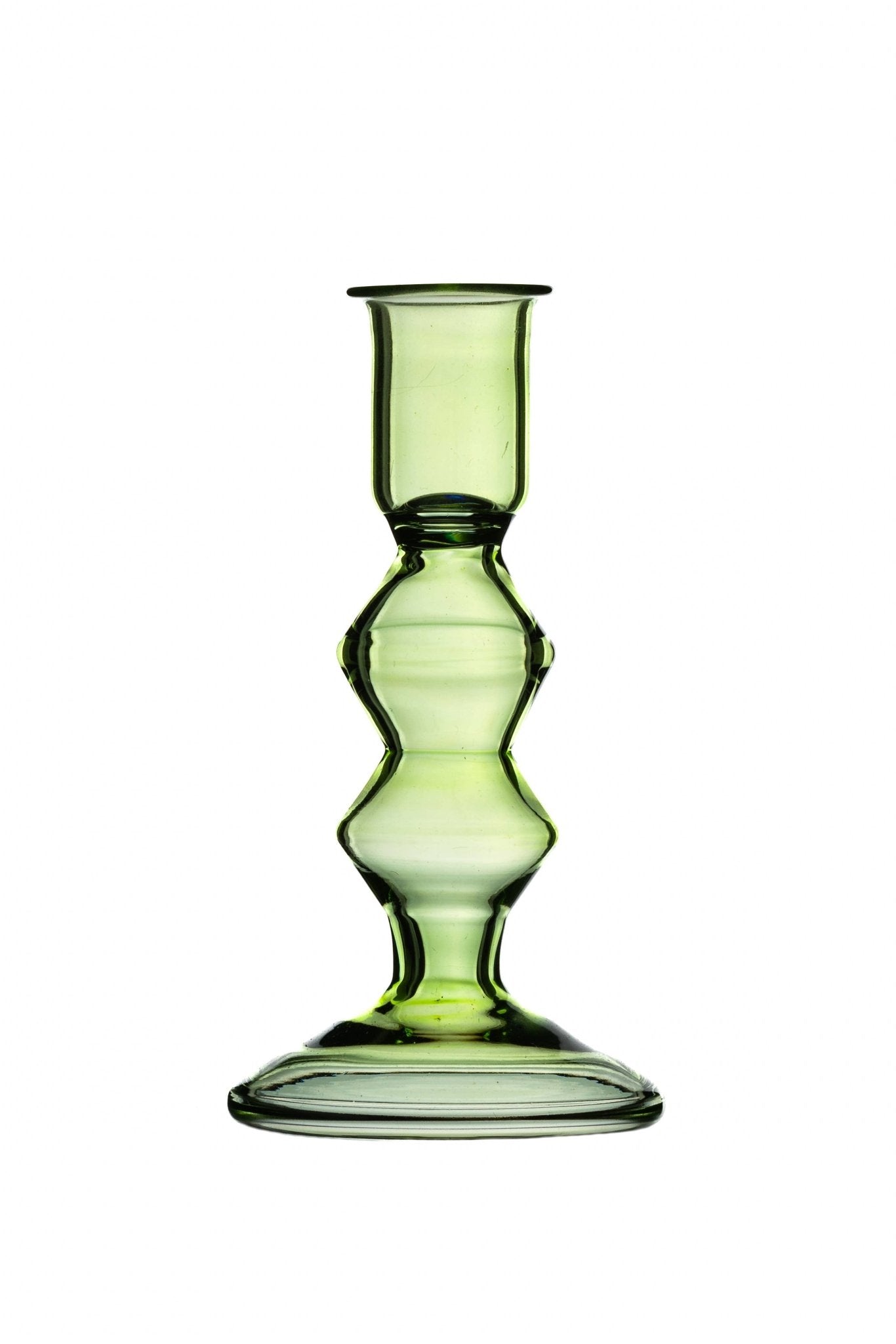 Ice Green Medium Glass Candlestick - All Good Things