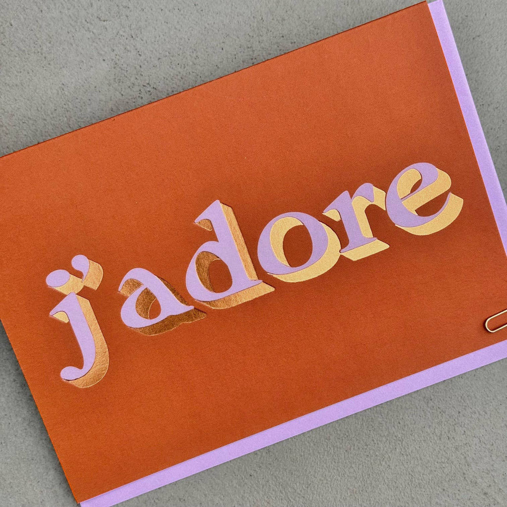 J'Adore Love Font Foiled Greeting Card - All Good Things