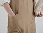 Japanese Style Minimalist Linen Gardening Apron | Light Brown - All Good Things
