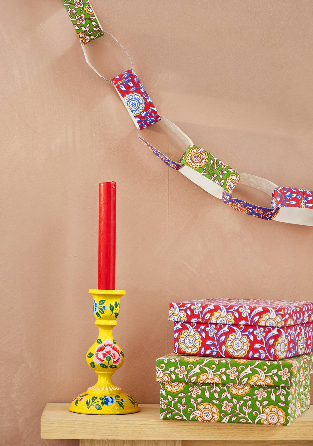 Jasmi Floral Block Print Paperchain Kit - All Good Things
