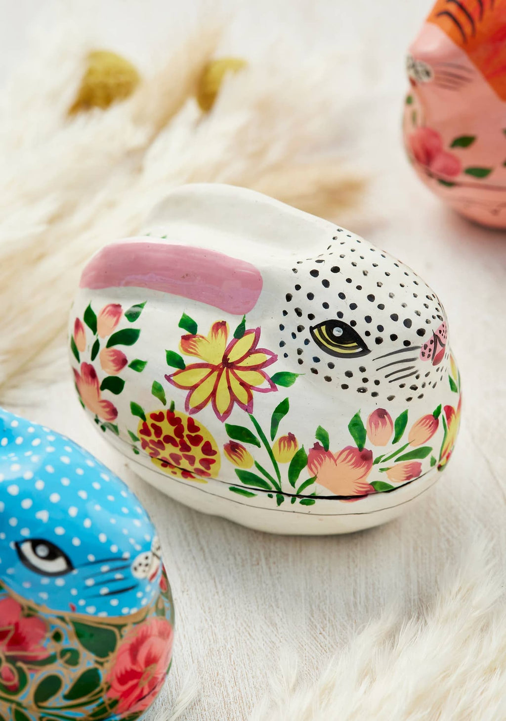 Kashmiri Floral Bunny Handpainted Easter Gift Box - All Good Things