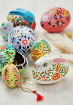 Kashmiri Floral Bunny Handpainted Easter Gift Box - All Good Things