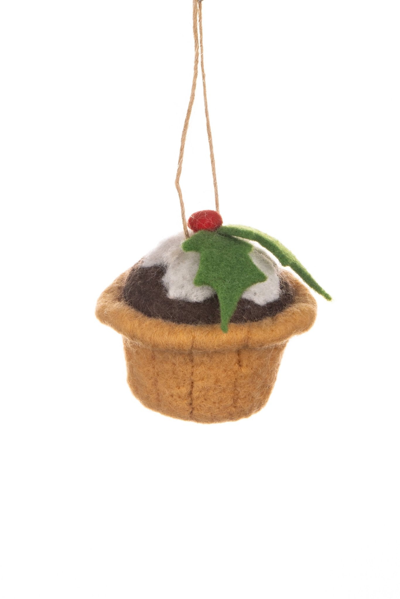 Large Mince Pie with Holly Felt Decoration - All Good Things