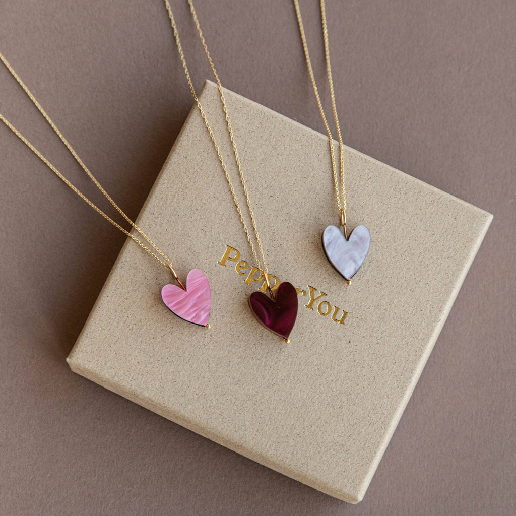 Love Grows Gold Necklace: Merlot Red Marble - All Good Things