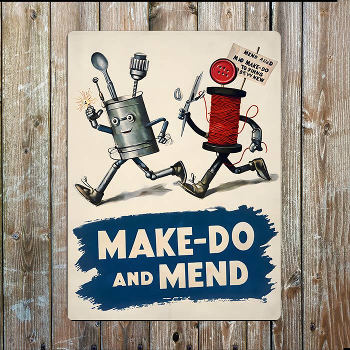 Make Do And Mend | Sewing | Metal Sign Plaque: 8x10inch - All Good Things