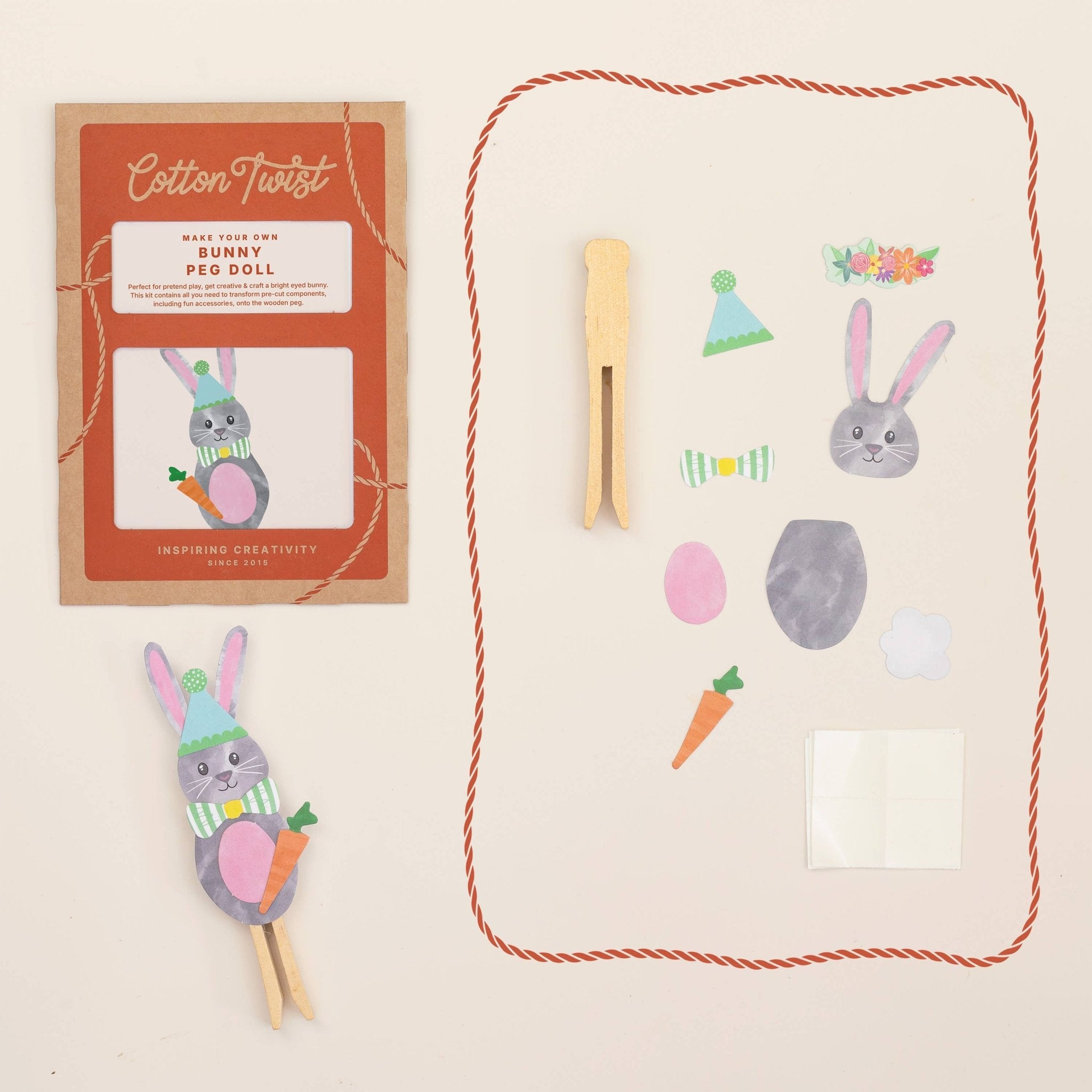 Make Your Own Bunny Peg Doll Kit - All Good Things