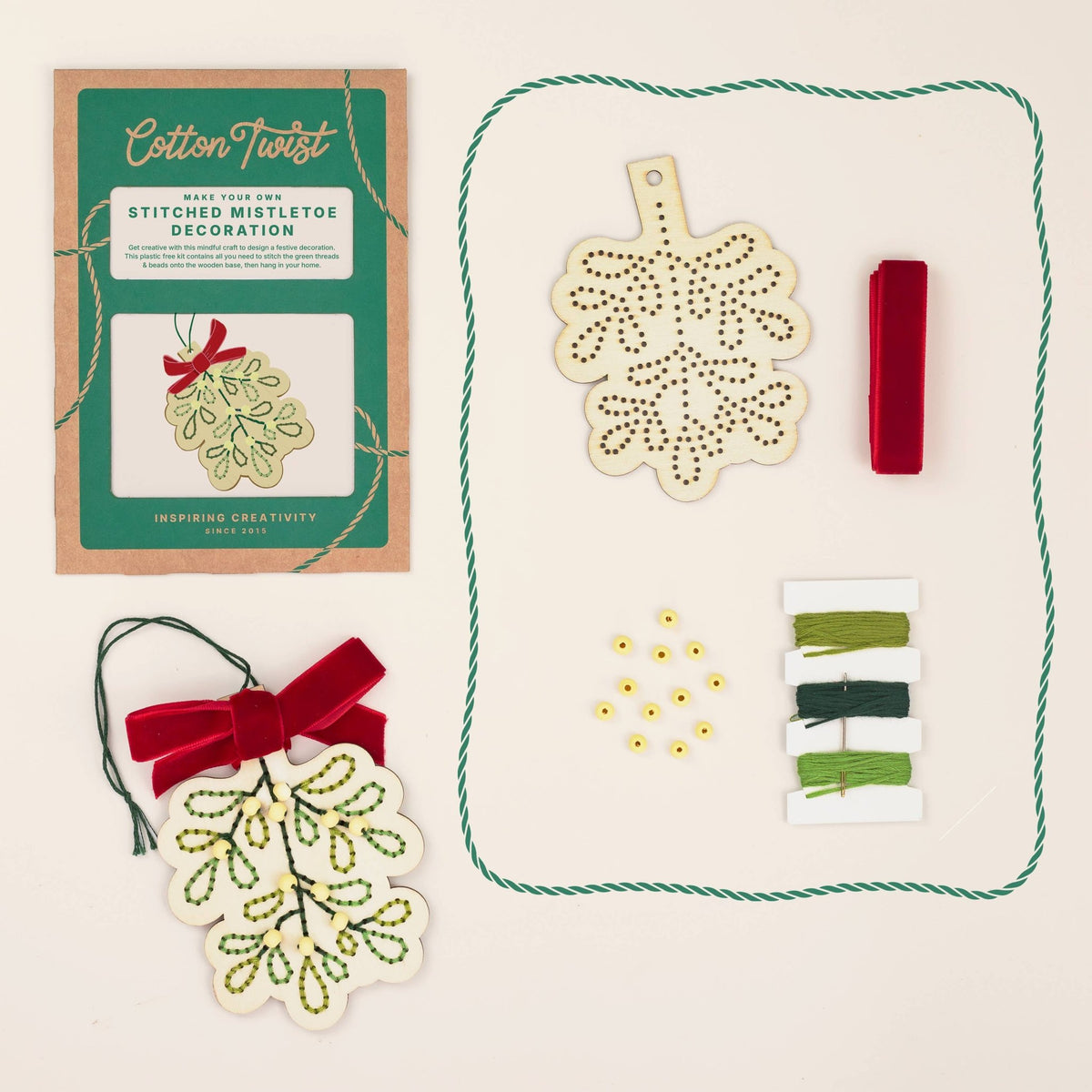 Make Your Own Stitched Mistletoe Decoration - All Good Things