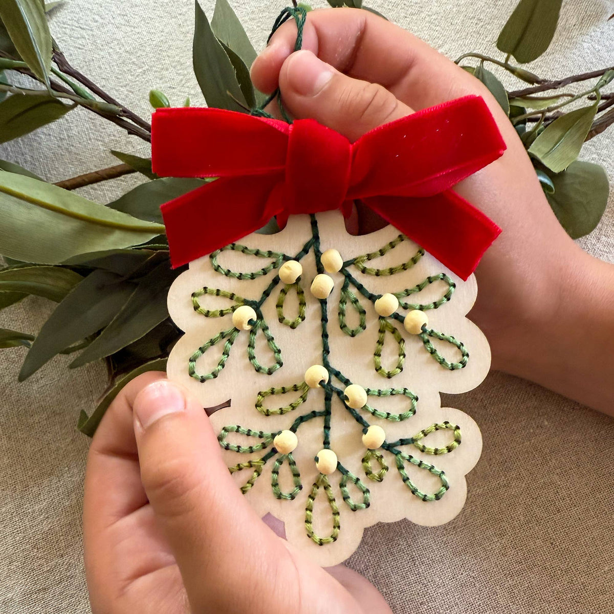 Make Your Own Stitched Mistletoe Decoration - All Good Things