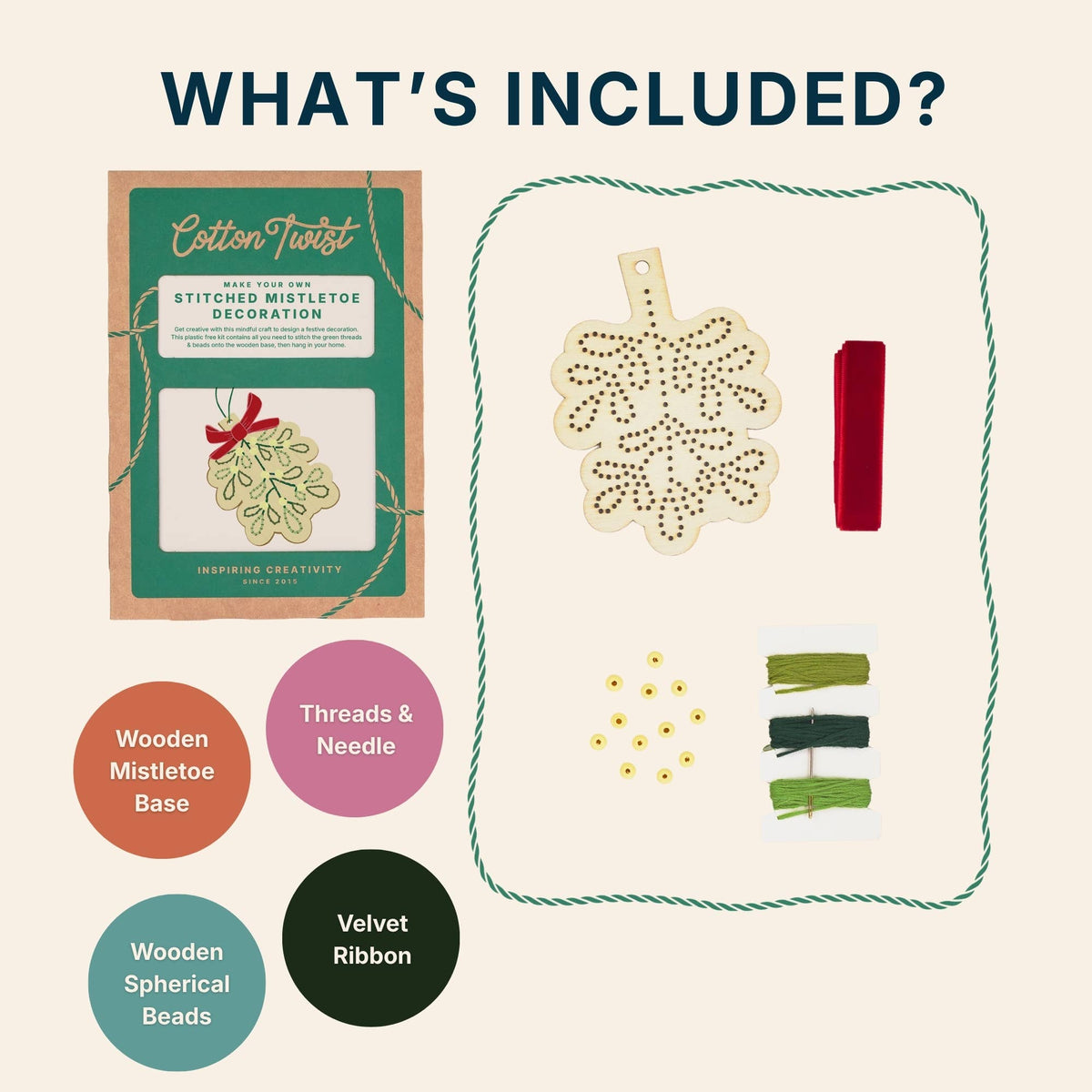 Make Your Own Stitched Mistletoe Decoration - All Good Things