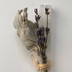 Mini Smudge Cluster, White Sage, Lavender & Selenite Wand 4" - All Good Things