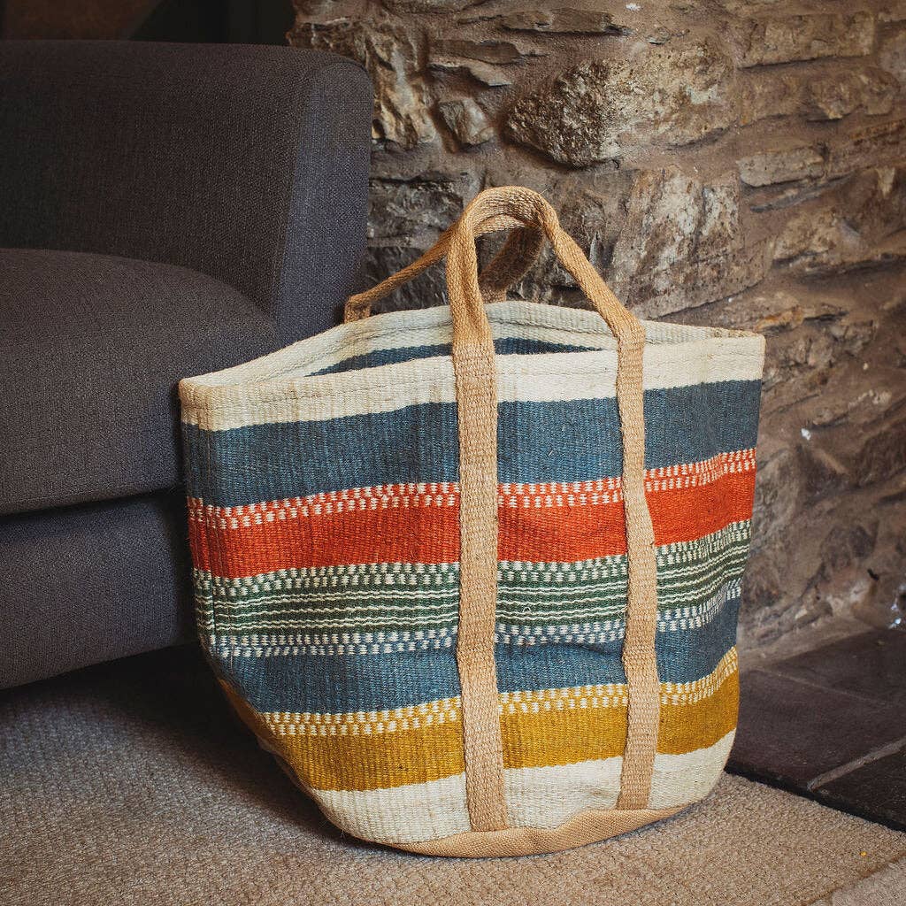 Multi Colour Stripe Basket In Two Sizes: Small - All Good Things
