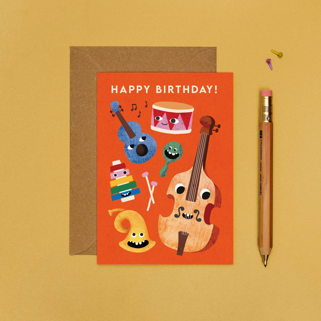 Music Faces Birthday Card | Music Themed Greeting Card - All Good Things