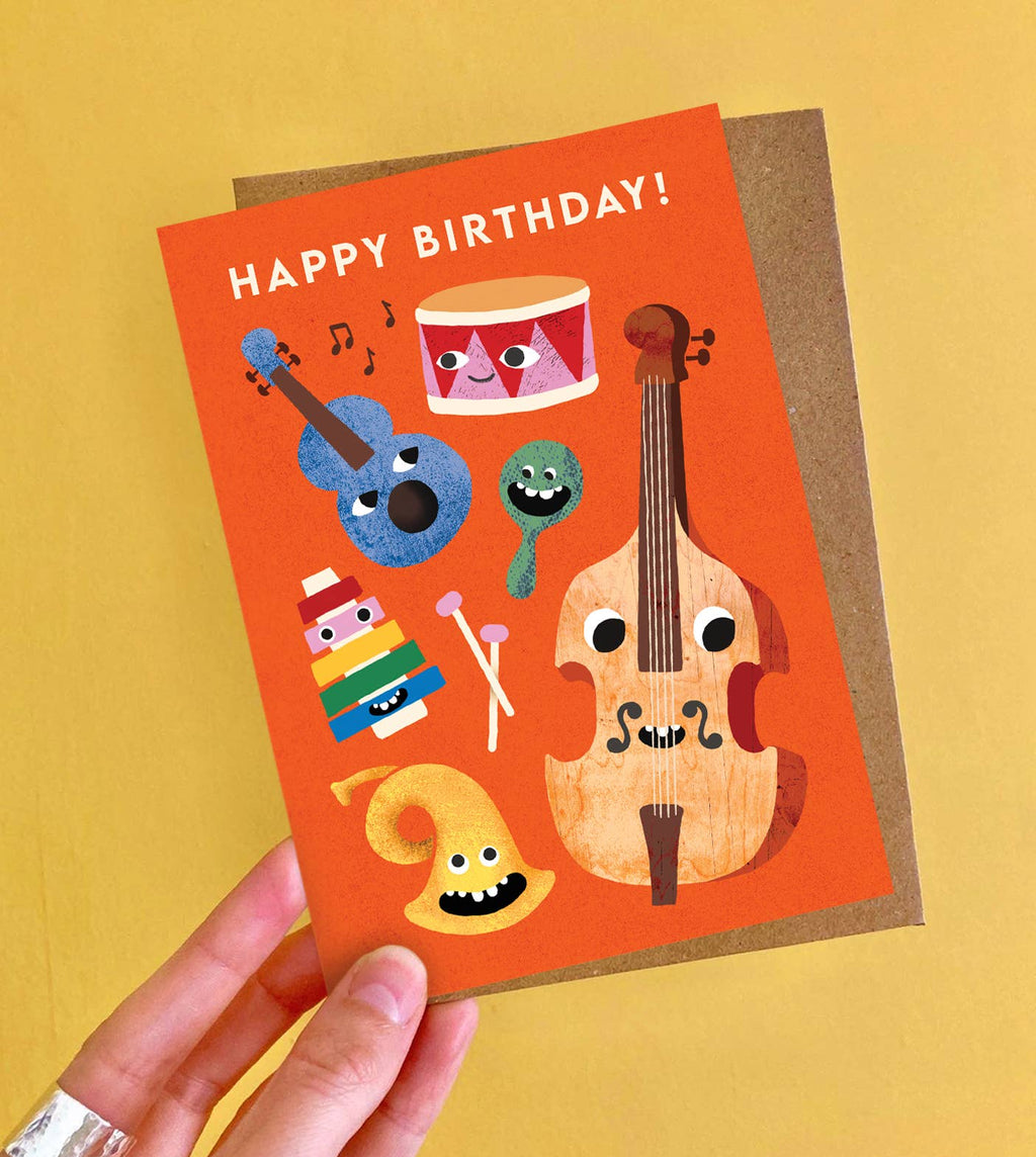Music Faces Birthday Card | Music Themed Greeting Card - All Good Things