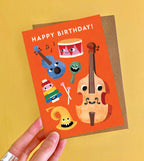 Music Faces Birthday Card | Music Themed Greeting Card - All Good Things