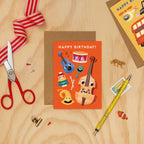 Music Faces Birthday Card | Music Themed Greeting Card - All Good Things