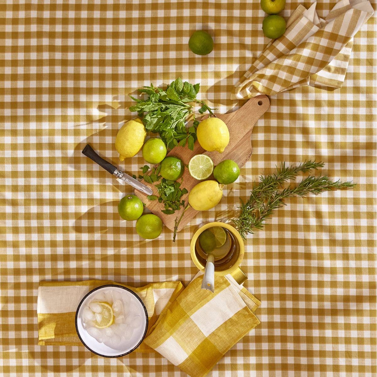 Mustard Gingham Napkin - All Good Things
