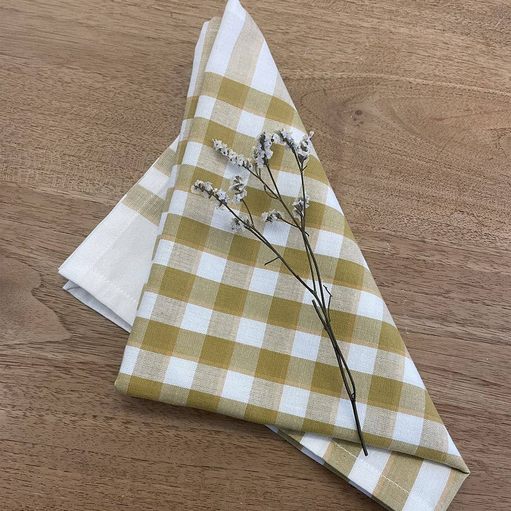 Mustard Gingham Napkin - All Good Things