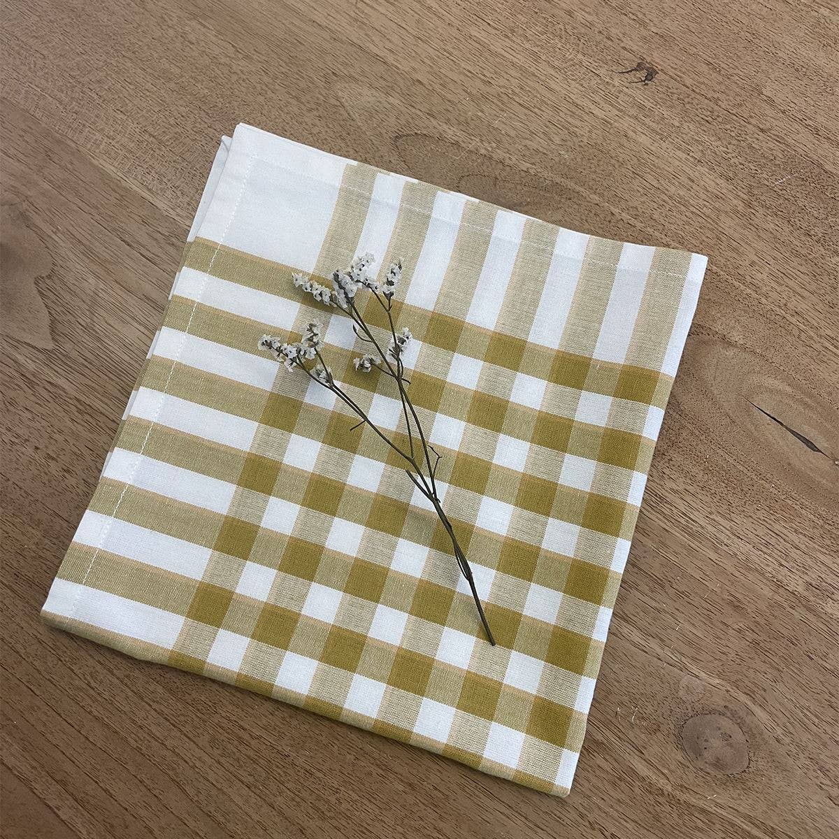 Mustard Gingham Napkin - All Good Things