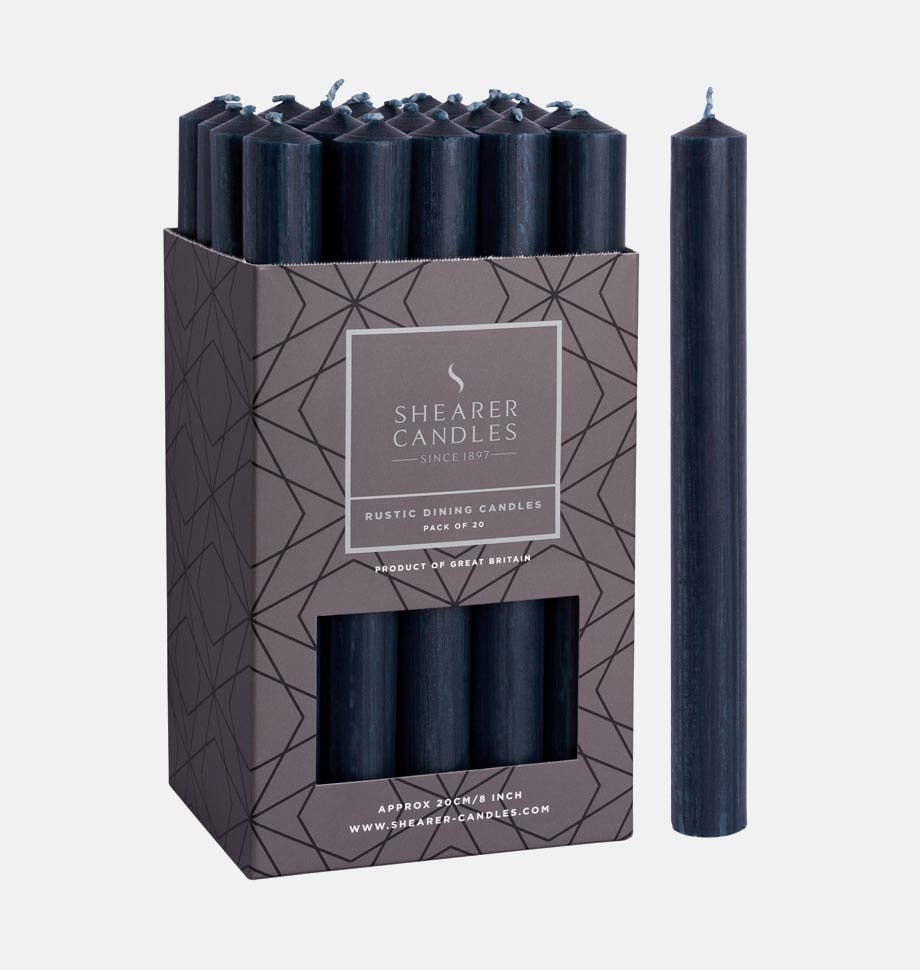 Navy 8 inch Dinner Candles x 20 - All Good Things