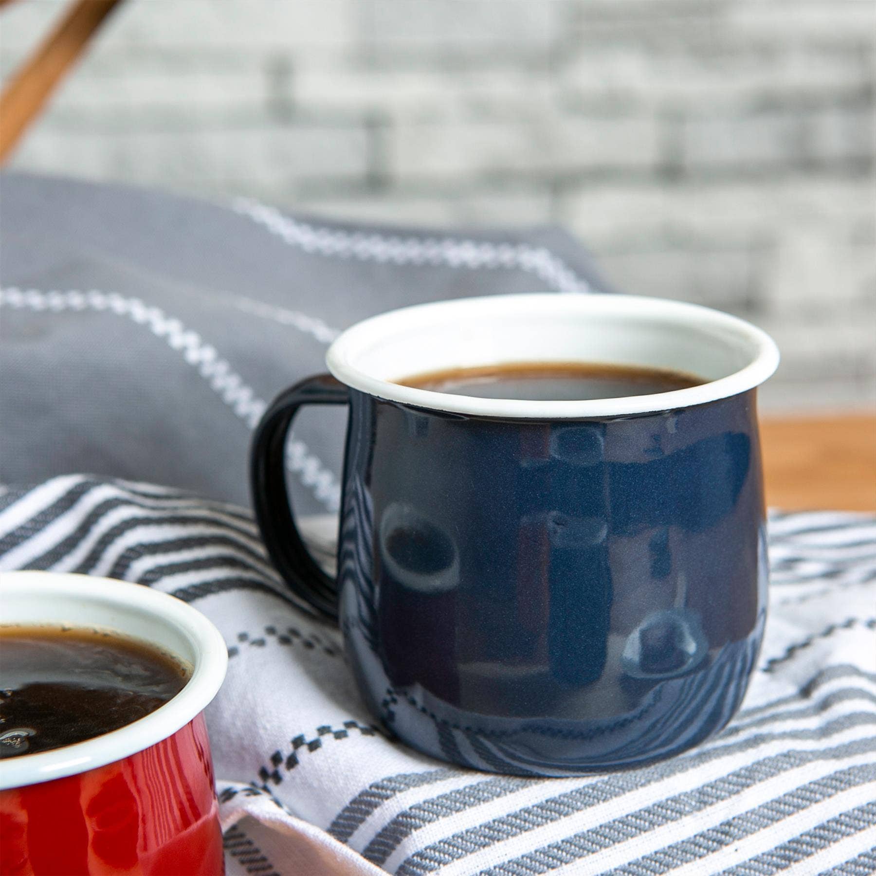Navy Enamel Belly Mug - All Good Things