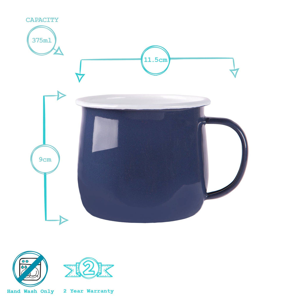 Navy Enamel Belly Mug - All Good Things