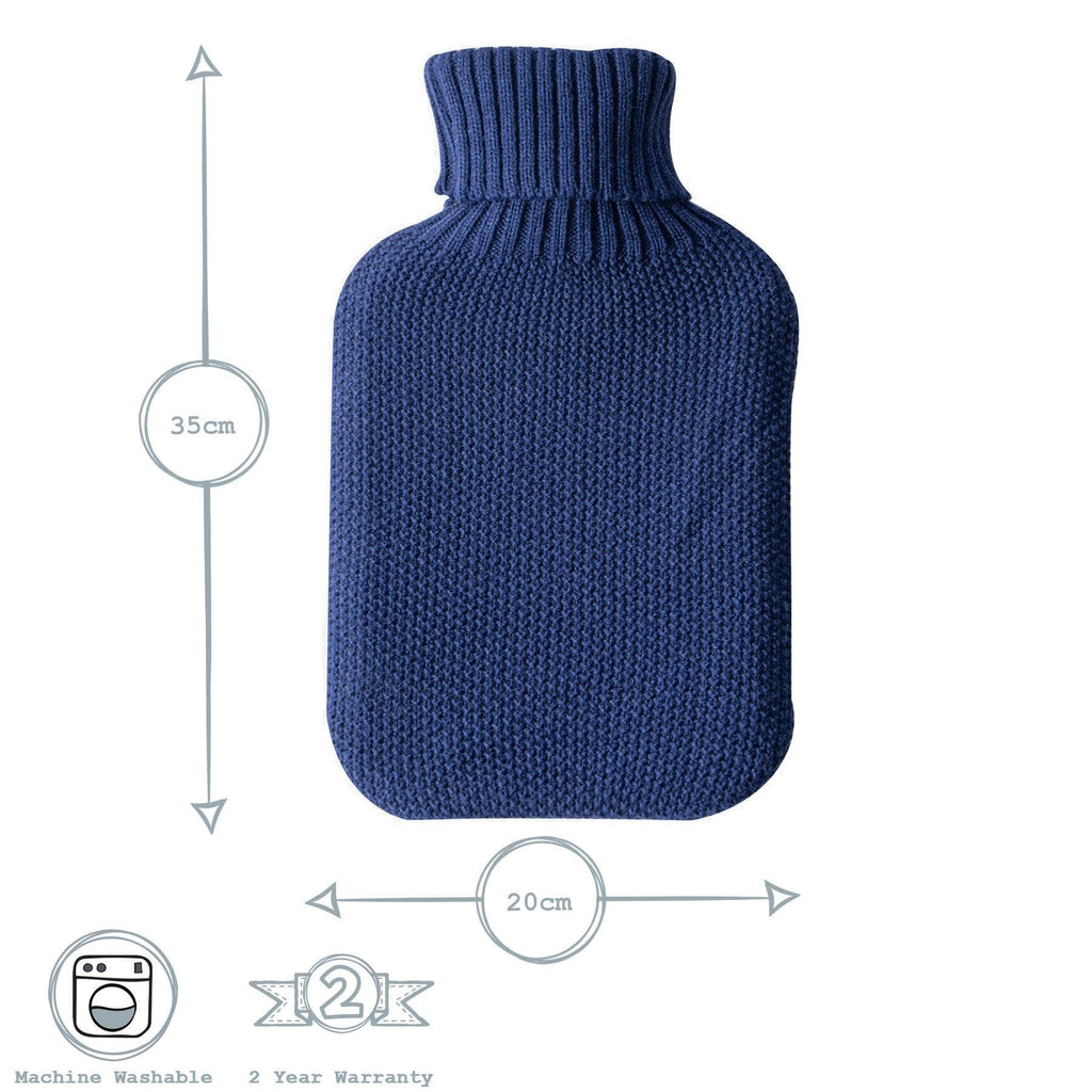 Nicola Spring Hot Water Bottle Cover Knitted Midnight Blue - All Good Things