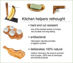 Olive wood mezzaluna, double stainless steel blade - All Good Things
