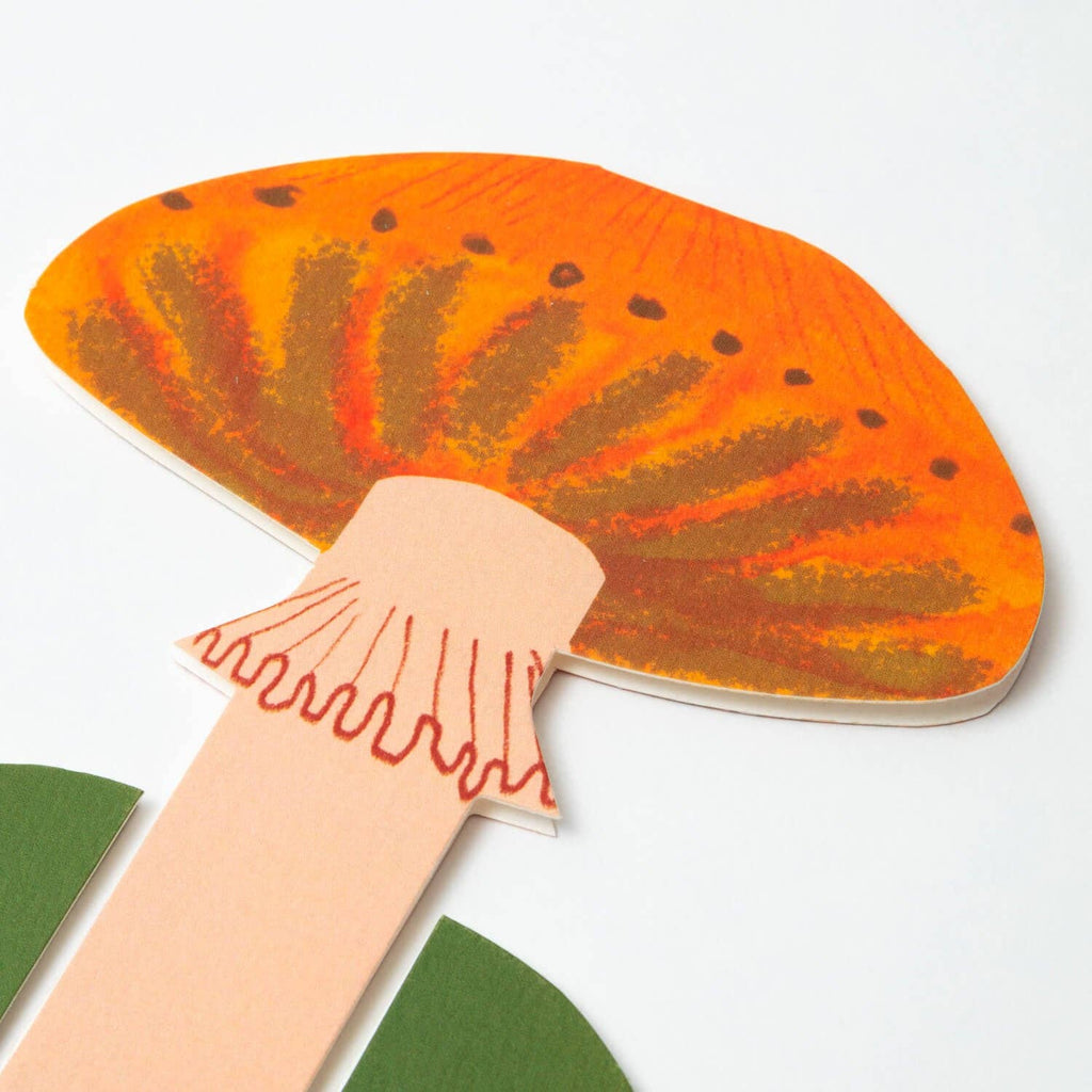 Orange Frilly Mushroom Stand - Up Card - All Good Things