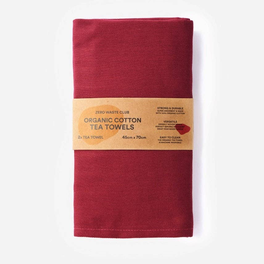 Organic Cotton Herringbone Weave Tea Towels – Pack of 2 - All Good Things