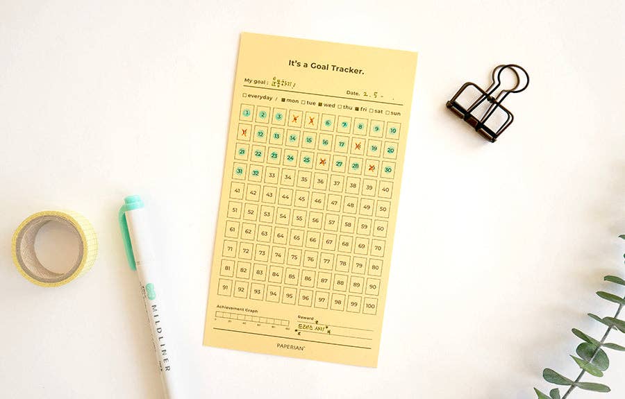 Paperian Goal Tracker 30 Days: White - All Good Things