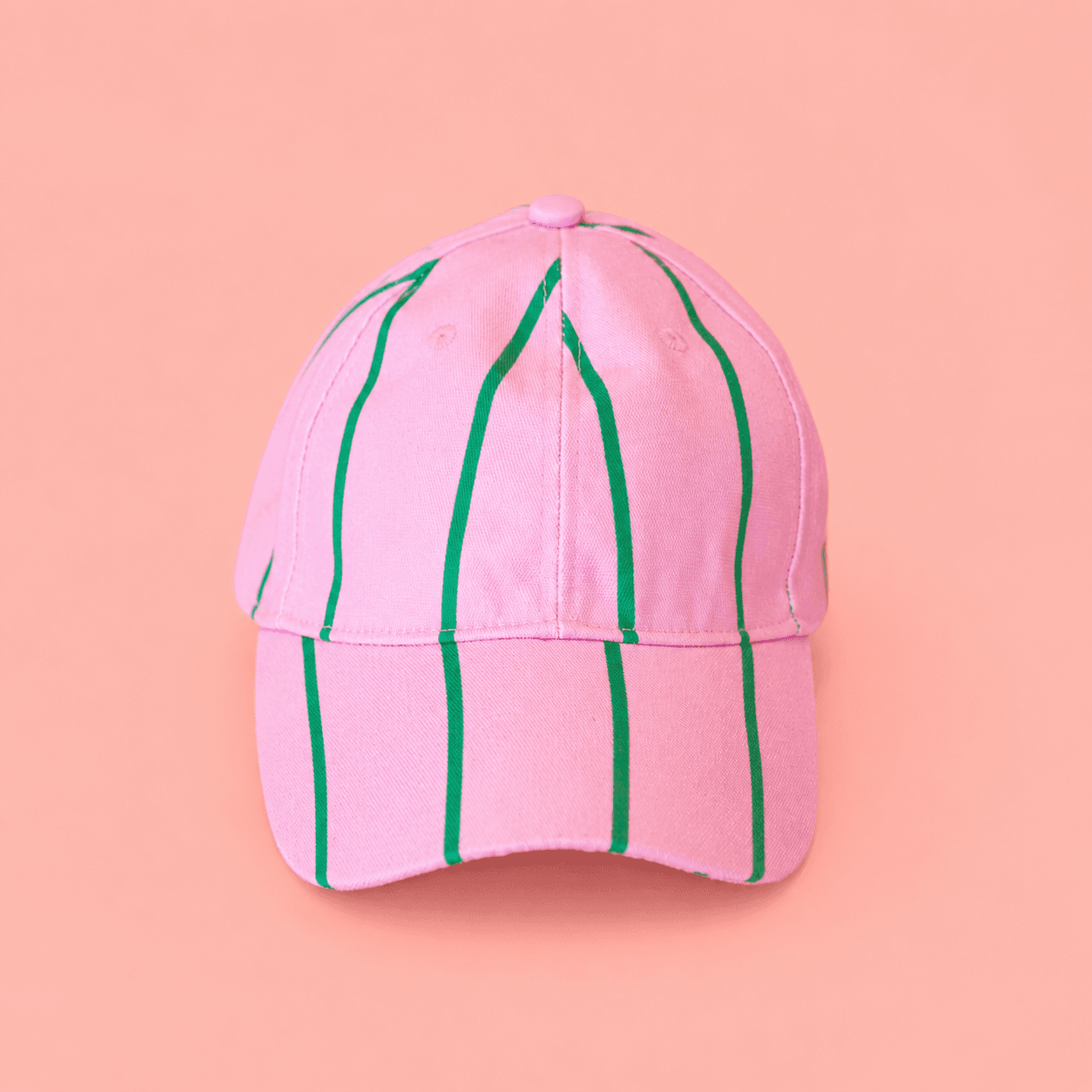 Pink & Green Striped Baseball Cap - All Good Things