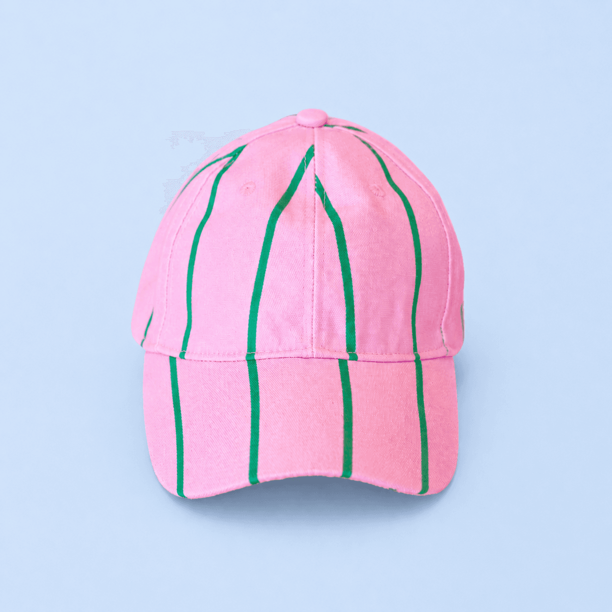 Pink & Green Striped Baseball Cap - All Good Things
