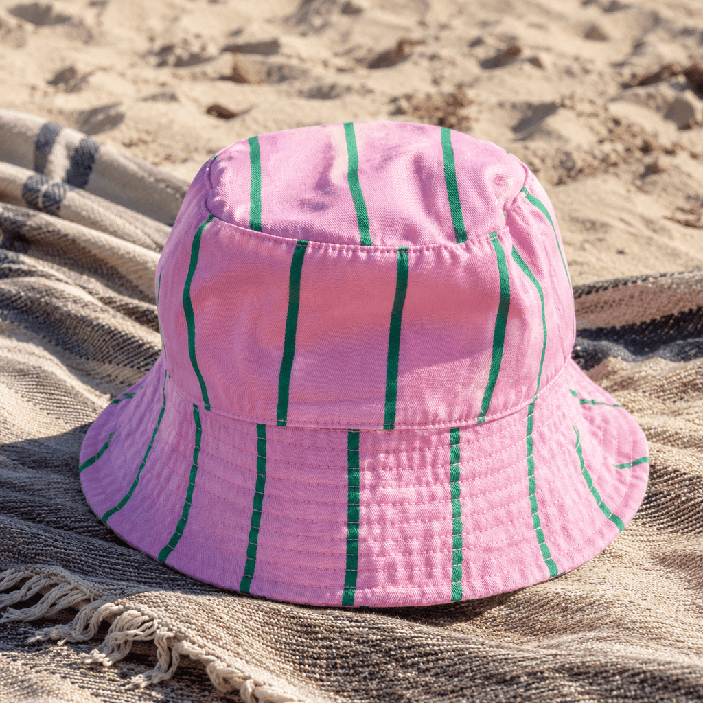 Pink & Green Striped Bucket Hat - All Good Things