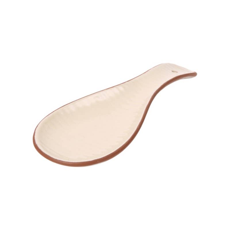 Porto Terracotta Ribbed Spoon Rest - Stone - All Good Things