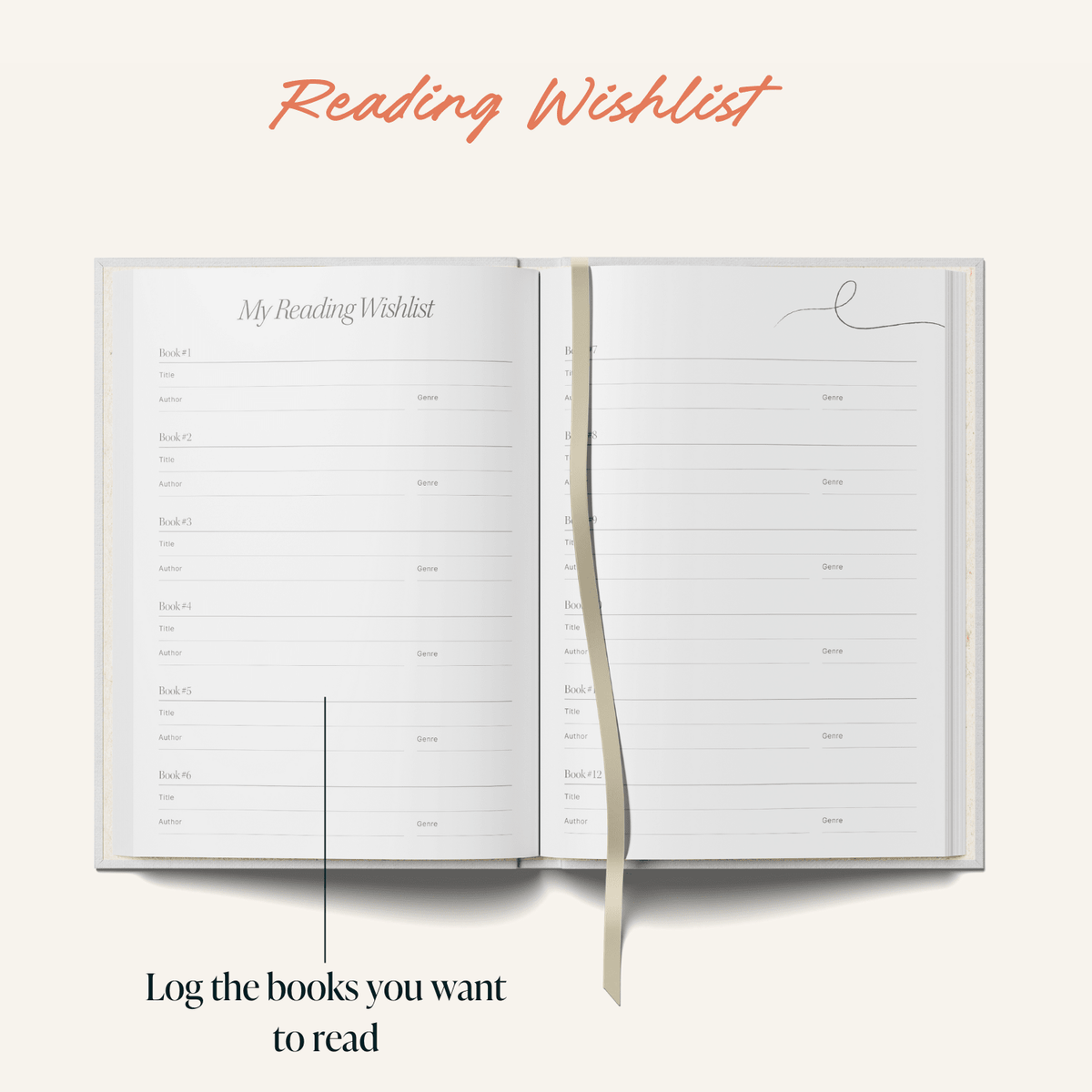 Reading Journal Bookshelf | Book Log Planner | A5 Hardcover - All Good Things