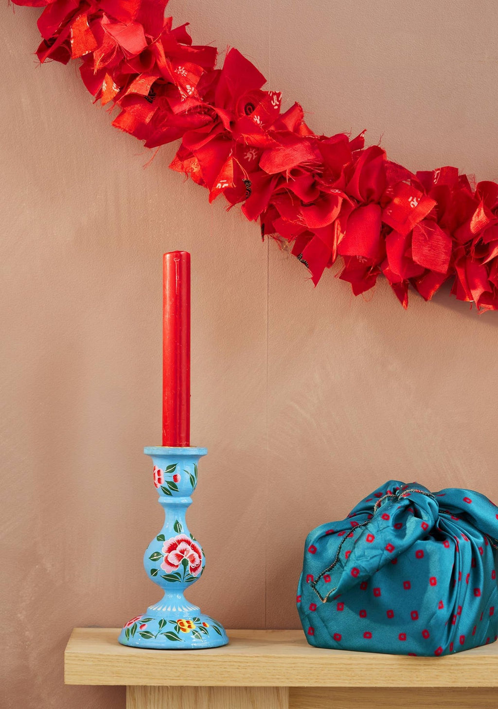 Recycled Sari Eco Tinsel Garland - Pink - All Good Things