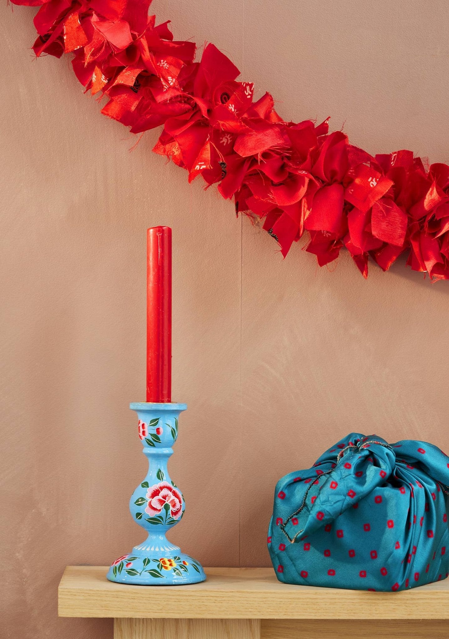 Recycled Sari Eco Tinsel Garland - Pink - All Good Things