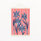 Red stripes keep going keep growing floral print: A5 - All Good Things