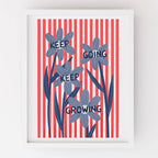 Red stripes keep going keep growing floral print: A5 - All Good Things