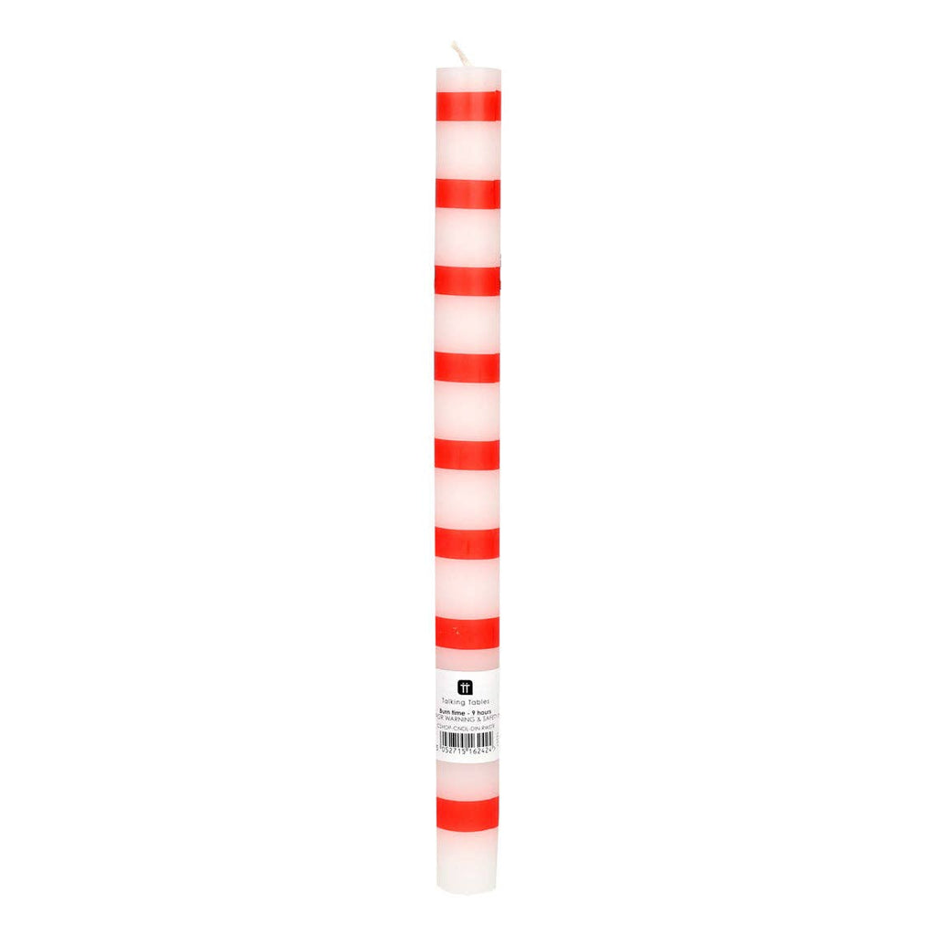 Red & White Stripe Straight Dinner Candles - Display | Home Decor | - All Good Things