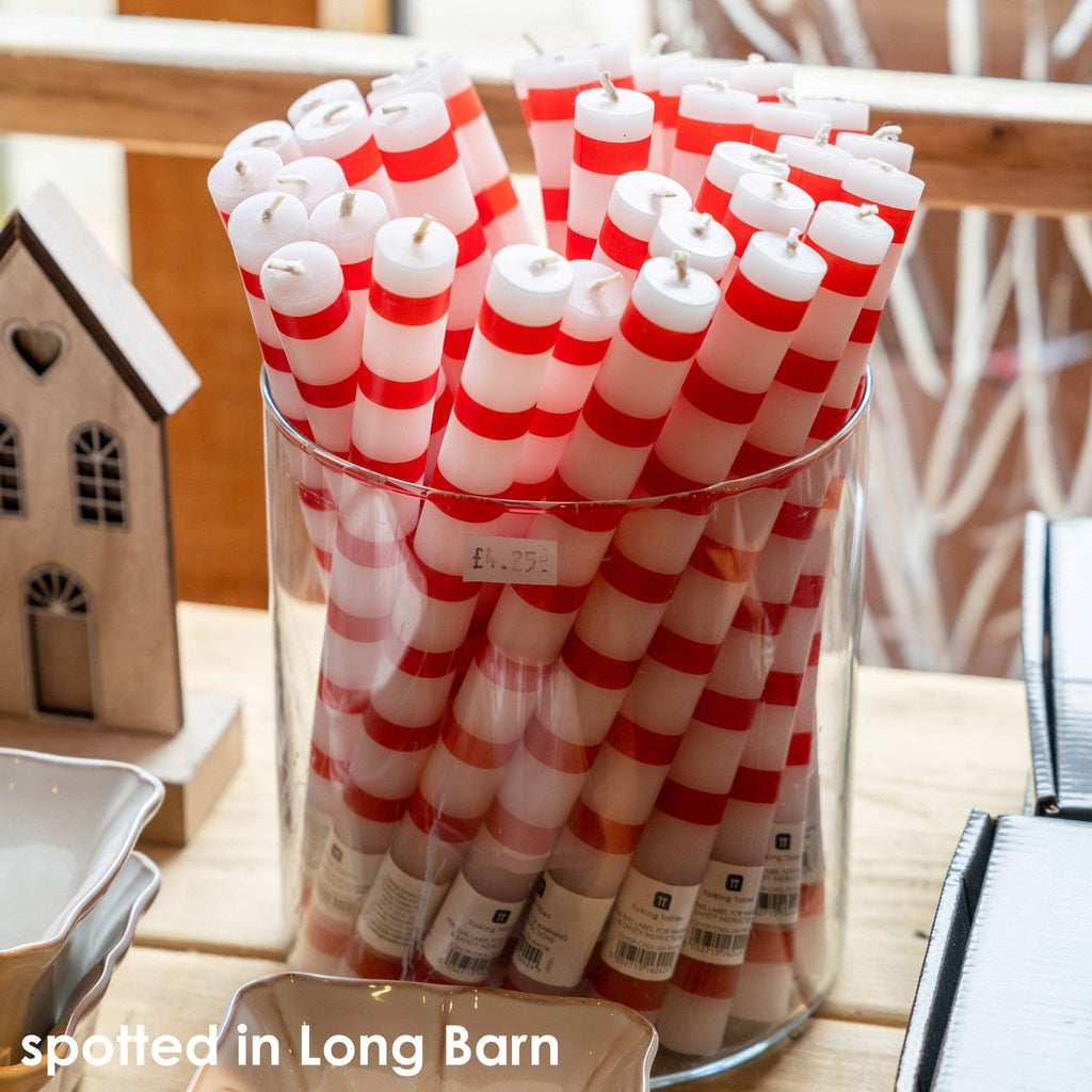 Red & White Stripe Straight Dinner Candles - Display | Home Decor | - All Good Things