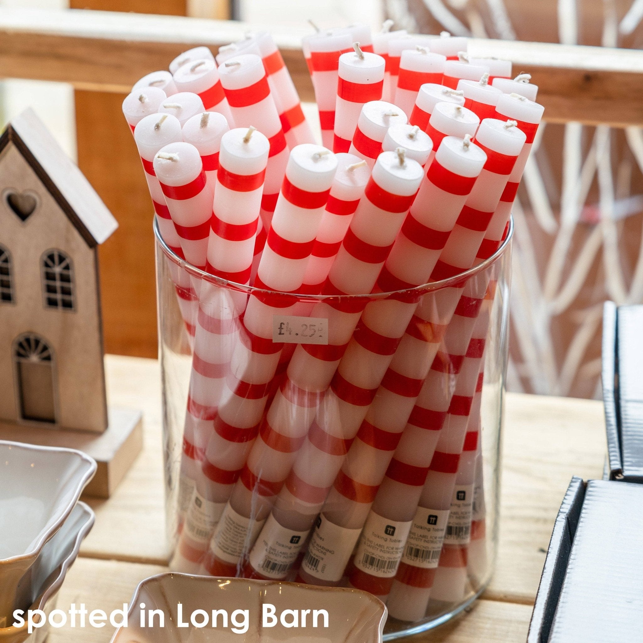 Red & White Stripe Straight Dinner Candles - Display | Home Decor | - All Good Things
